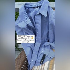 APT 9 NWT Striped Button Down